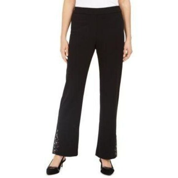Size Large JM Collection Crepe Embellished Pants - Picture 1 of 1